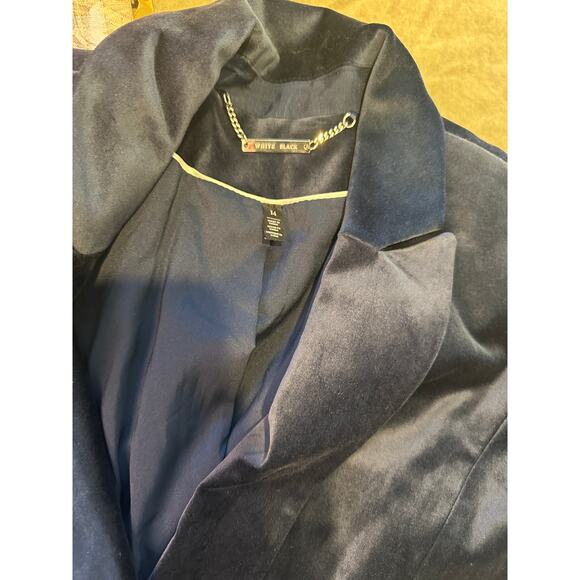 White House Black Market Navy Velvet Blazer 14 - Picture 5 of 7